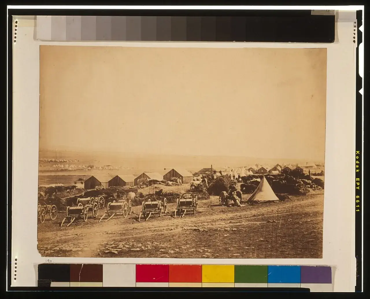 Артиллерийские повозки под Балаклавой, 1855